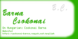 barna csokonai business card